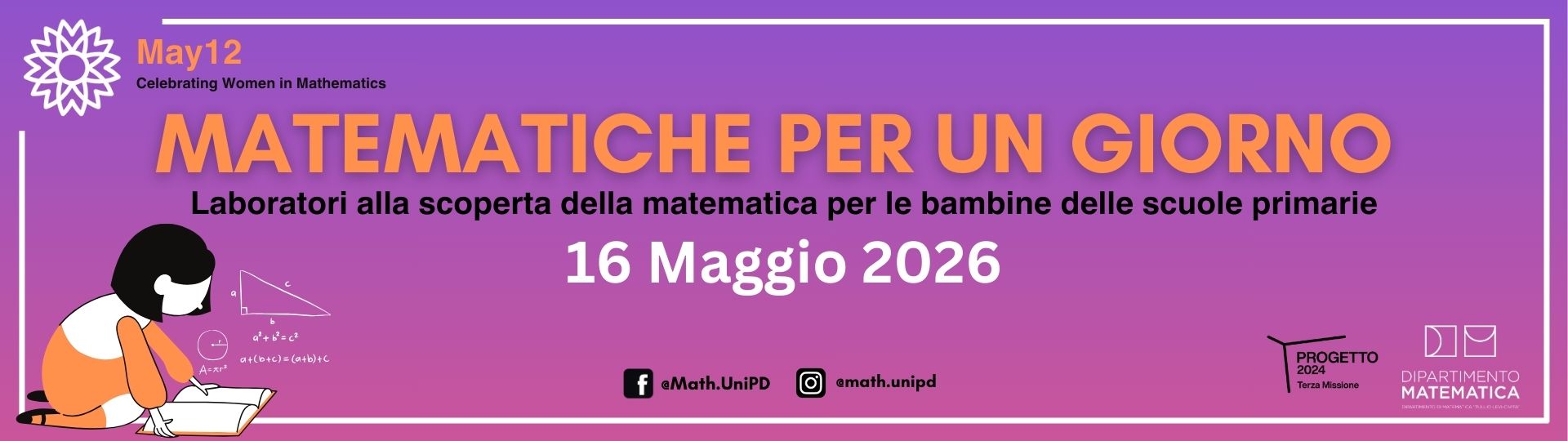 banner matematiche per un giorno - per le famiglie - sabato 16 maggio